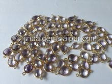 Gold Vermeil Pink Amethyst Pear Connector